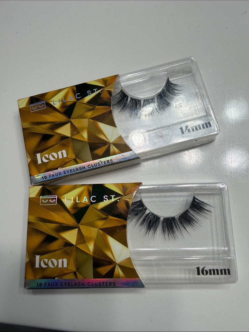 Lilac St set of two Faux Eyelash Clusters - Black (14mm & 16mm)